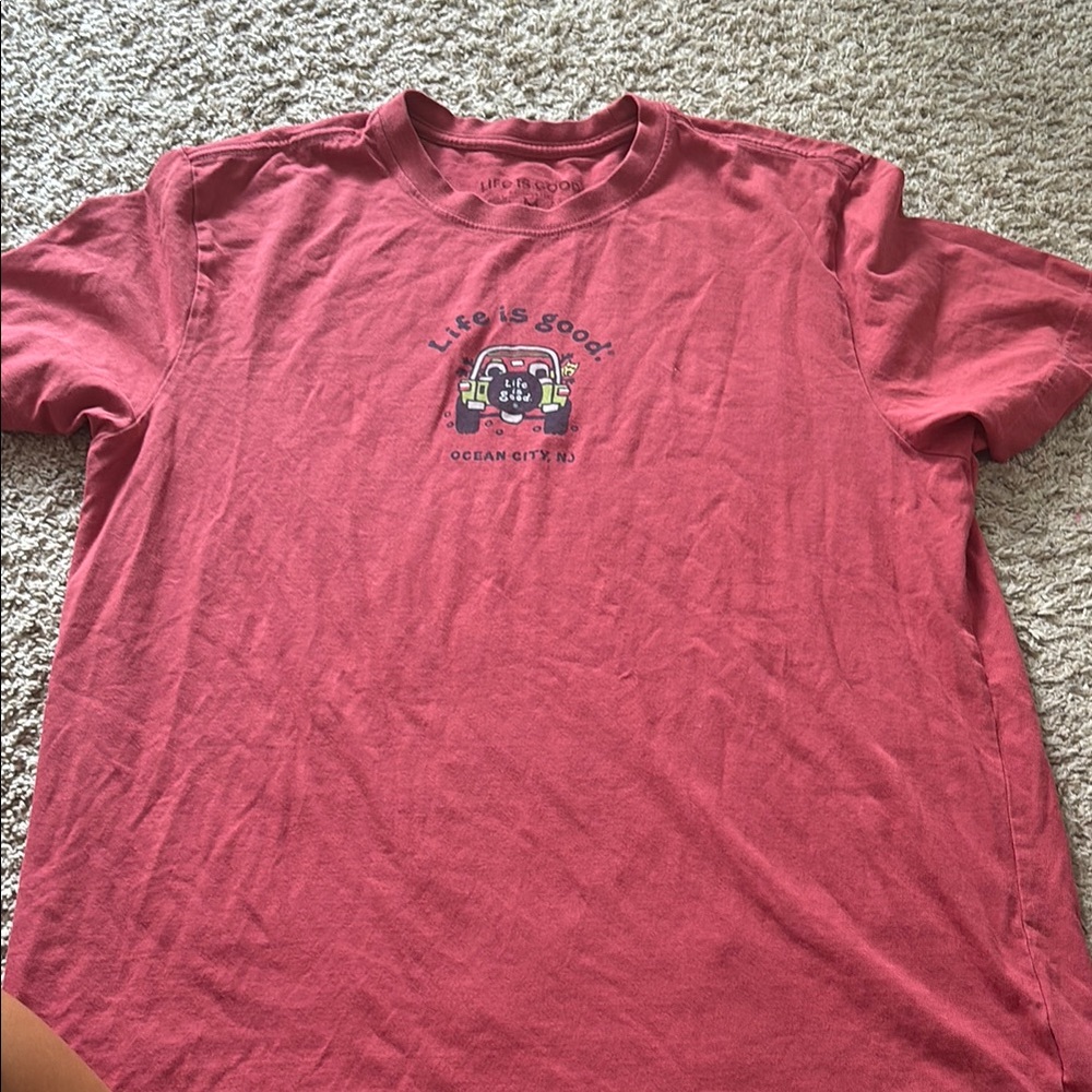 Life Is Good Men's Red Short Sleeve Tee